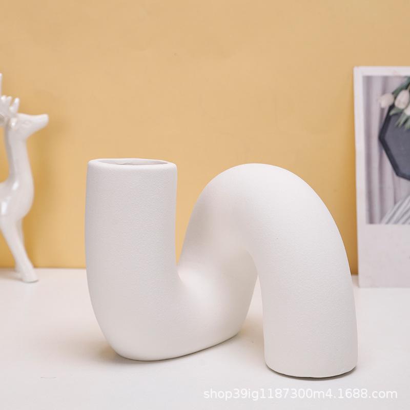 Керамическая ваза Креативная ваза для сухих цветов Украшение гостиной Искусство Цветочная композиция Украшения Украшения для дома Аксессуары