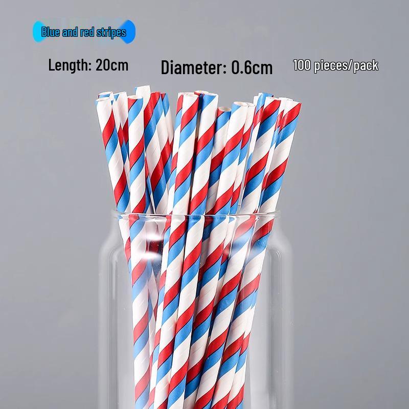 100 Eco-Friendly Colored Paper Straws: Disposable, Creative Party Straws for Juice & Cocktails