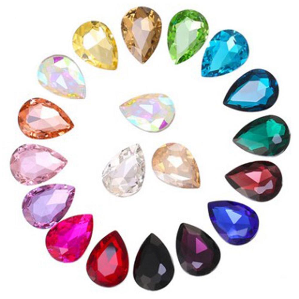 Комплект страз 10×14мм в форме капли, 20 штук