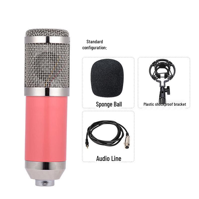 Electroplated BM-800 Condenser Microphone Set for Streaming, Mobile, Computer, and Live Broadcasts