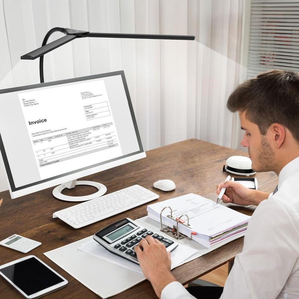 Double Head Led Desk Lamp 3 Color Modes Dimmable Clamp Desk Lighting Gooseneck Smart Light Study