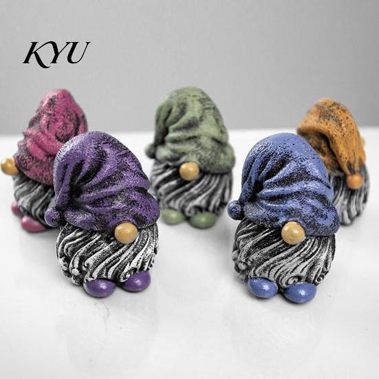 Waterproof Balcony Accents Colorful Hat Gnome Resin Statue, Faceless Dwarf Figurine with Wrinkled Hat, Holiday Garden Ornaments Ornament, Indoor
