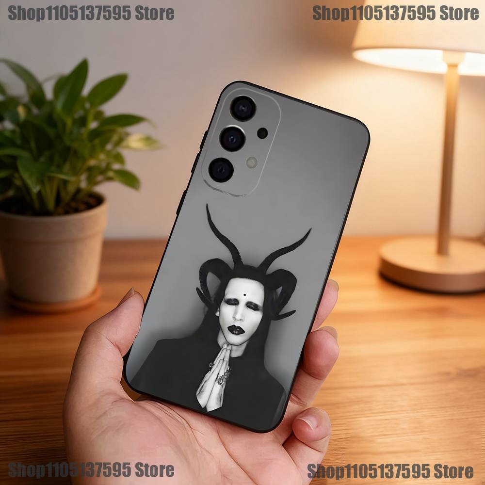 Чехол для телефона Singer M-Marilyn M-Manson Для Samsung S25,S24,S21,S22,S23,S30,Ultra,S20,Plus,Fe,Lite,5G Черный Чехол