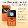 Мобильный телефон I17Air Складной мобильный телефон Оранжевый Иностранный язык Мини Раскладушка Кнопочный Запасной мобильный телефон Многоязычный