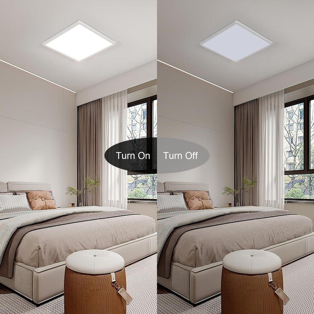 Современный квадратный светодиодный компактный потолочный светильник для ванной комнаты, спальни, балкона, коридора, естественного света 5000К Диаметр 30 см