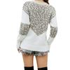 Autumn and Winter Women's Sweater Leopard Print Knit Sweater V-Neck Patchwork Women's Sweater