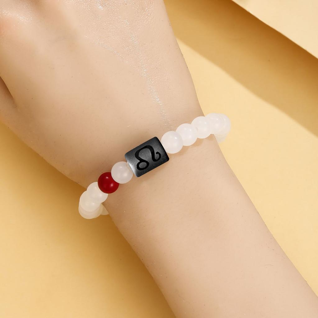 12 Constellation Natural Stone Beads Bracelets For Men Women Zodiac Signs Bracelet Aries Taurus Virgo