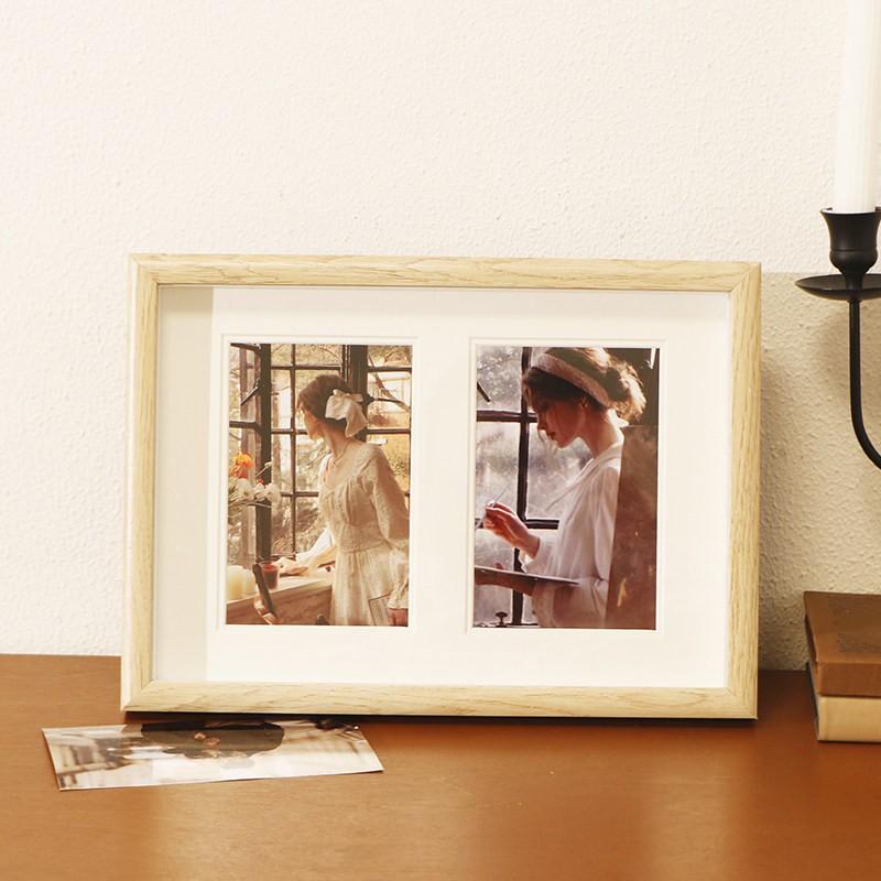 Wooden Multi-Photo Frame 9 Grid DIY Wall Hanging Or Desktop Display Couples Friends Memories Modern Minimalist Home Decor
