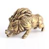 Brass Wild Boar Pig Swine Vintage Simulated Animal Statue Metal Figure Props Home Office Desk Decor Ornament Toy Tea Pet Gift