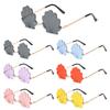 Shell Shape Metal Sun Glasses Unique Ocean Lens Shades Rimless Sunglasses for Photo Props, Party