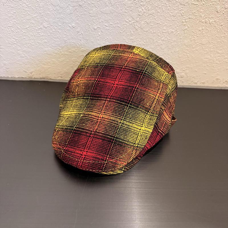 Retro Check Pattern Flat Cap For Fall Winter Fashion Statement