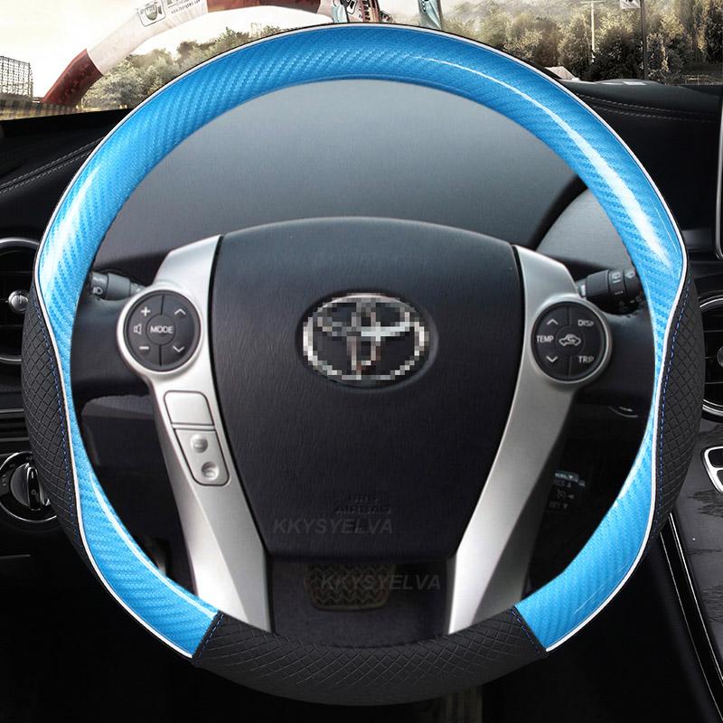 Carbon Fibre +Leather Car Steering Wheel Cover For 5EHG Prius 30 20 Prius V Prius C Prius Prime Massage Auto Accessories JHE3