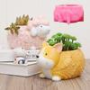 3D Leaf Pattern Elephant Succulent Plant Flowerpot Resin Silicone Mold Flower Rabbit Fox Box Gypsum Mold Sheep Pot Concrete Mold