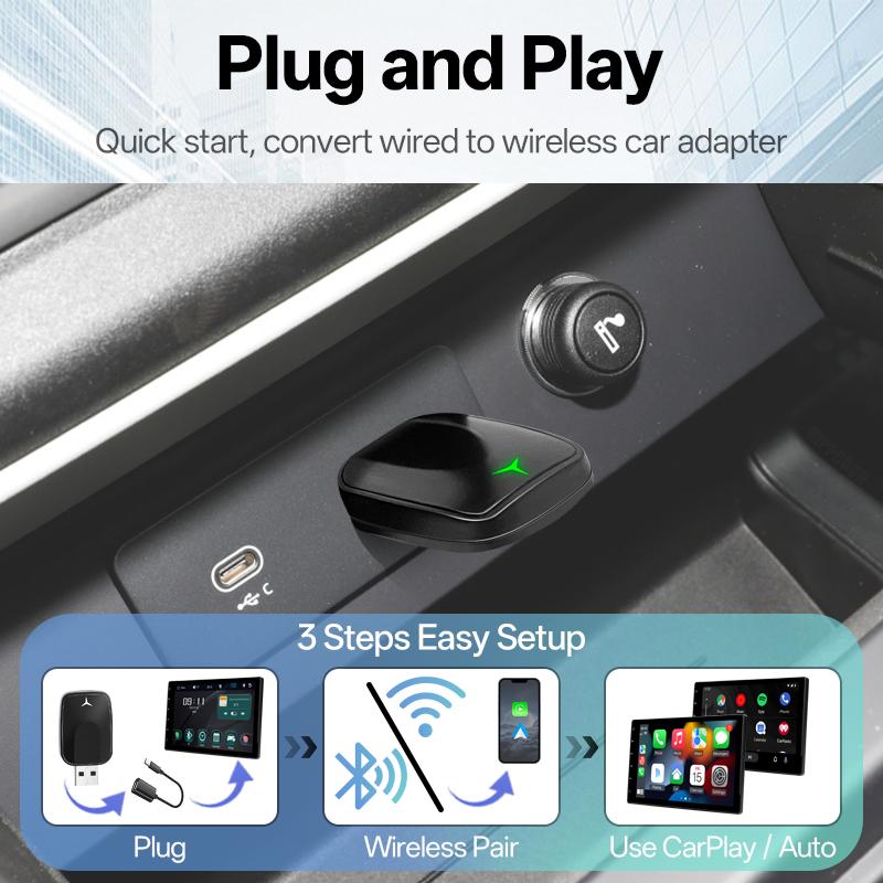 Проводной беспроводной CarPlay Android Auto адаптер Dongle Plug and Play 2in1 для Toyota VW Kia