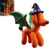 Trendy Desktop Figurine for Home Halloween Balloon Puppy Figurine, 3D Printed Cute Dog Statue with Witch Hat And Artistic Decor Sculptures Bat Wings,