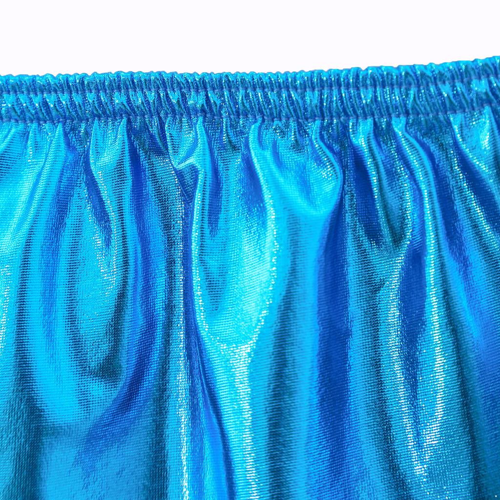 Women's Shiny Metallic Liquid Short Mini Skirt Sexy Bodycon Dress Night Club Party