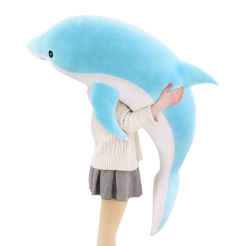 Large Plush Dolphin Toys Stuffed Sea Animal Cute Girls Dolls Soft Baby Sleeping Pillow Christmas Birthday Gift For Children