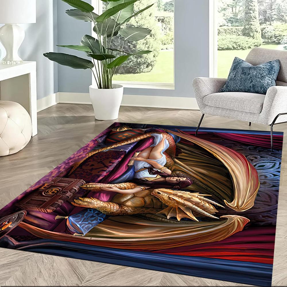 Gothic Style Carpet Perfect for Living Rooms Entryway Hallway Playrooms Antislip Carpet Anime Office Decor Luxury Gift for Birthday, Christmas, Weddin