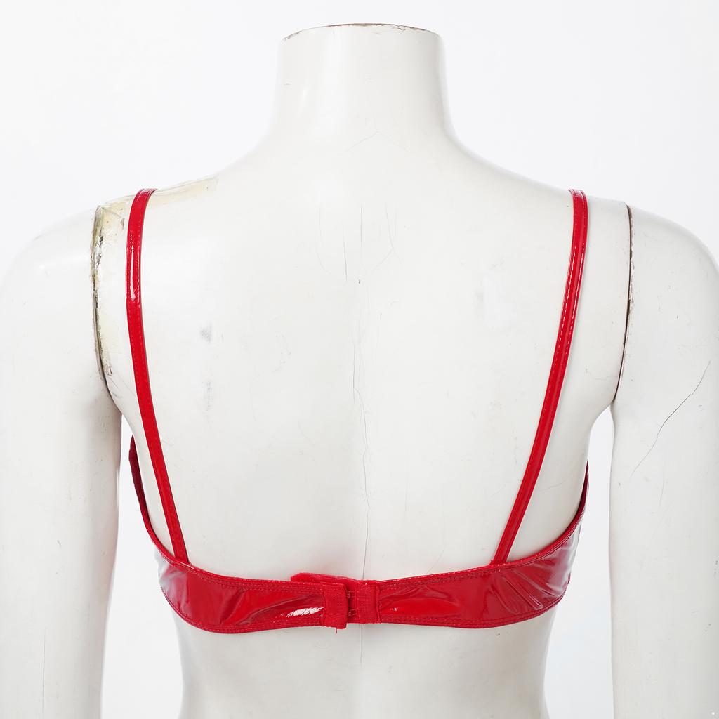 Women's Sexy Wetlook Bra Top No Padded Wireless Bustier Corset Clubwear