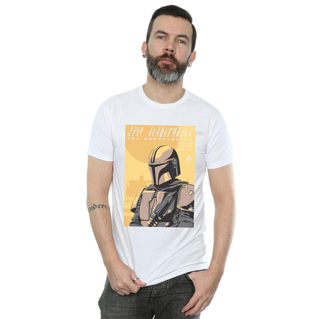 Star Wars Mens The Mandalorian Art Poster T-Shirt