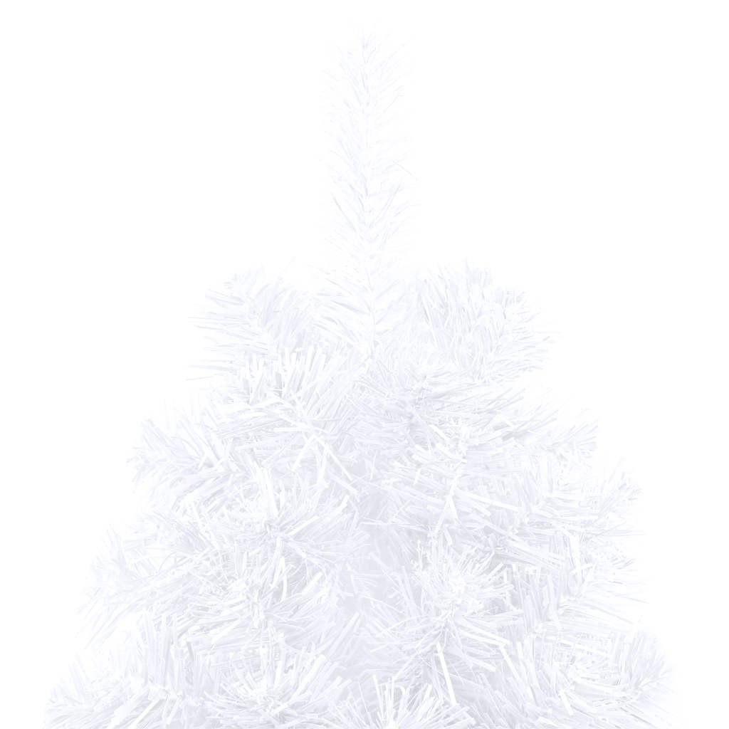Artificial Half Christmas Tree with Lights and Ornaments White 240 cm