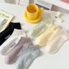 Весенние сетчатые носки-лодочки с термопечатью, влагоотводящие, дышащие, однотонные короткие носки для женщин, всесезонные носки из хлопка с низким верхом и низким вырезом для женщин
