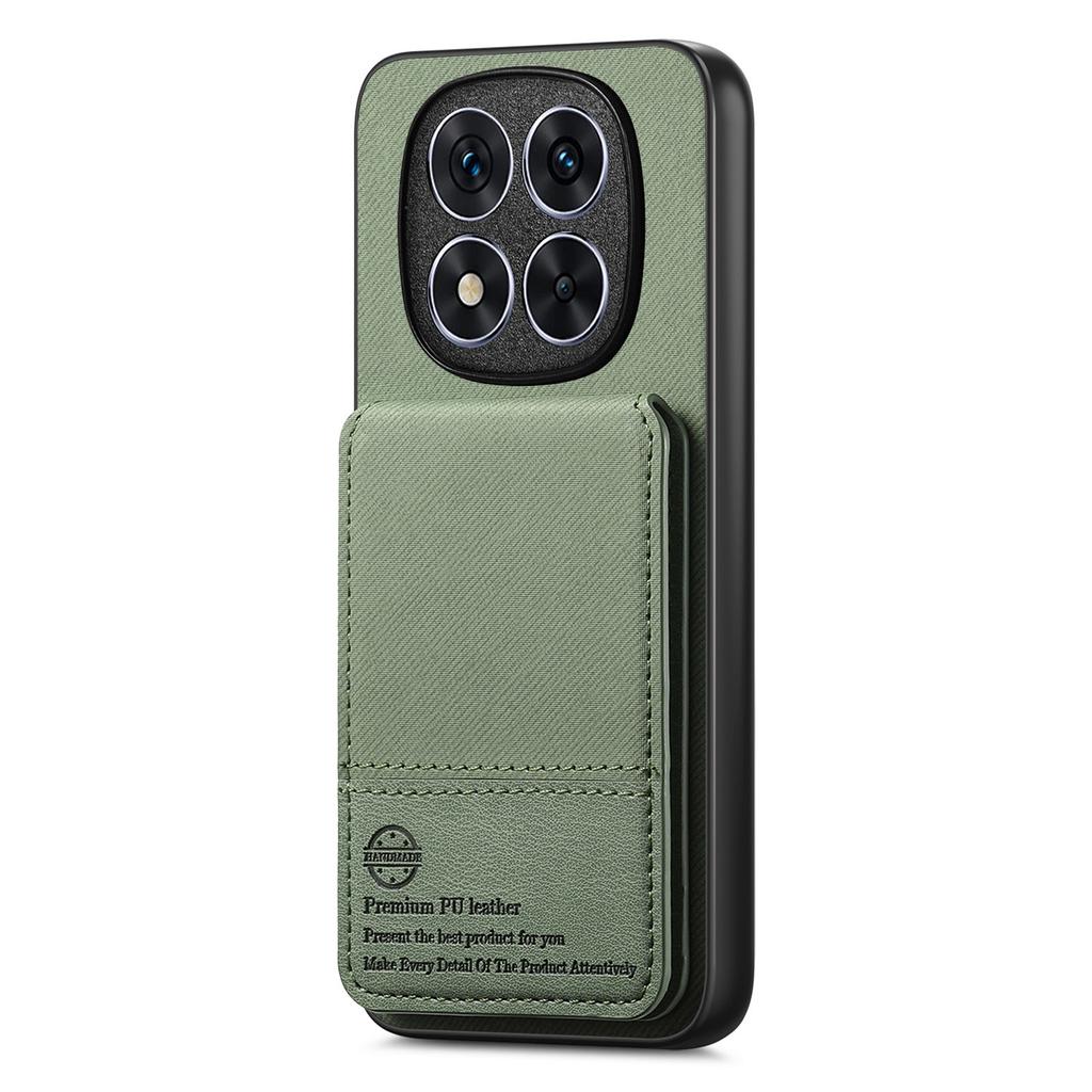 Чехол для Xiaomi Redmi Note 14 Pro+ 5G Тканевая текстура Кожа+ПК+ТПУ Блокировка RFID Чехол для телефона с держателем для карт