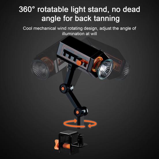 Лампа для обогрева рептилий Вращающийся на 360 градусов кронштейн Регулируемая яркость Имитация солнечного света UVA UVB