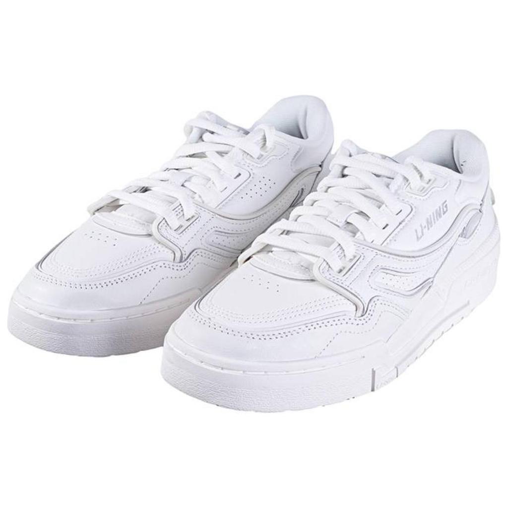 Li-Ning Модные универсальные толстые подошвы, увеличивающие высоту, нескользящие, амортизирующие, низкие кроссовки для скейтбординга, мужские кроссовки белого цвета AGCU031-3