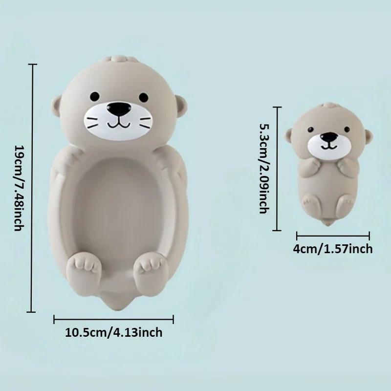 Otter Bath Toy Set with 4 Otter Toys Squeeze Otter Toy PVC Floating Water Toys for Toddlers Infant Youngsters Bathtub Play