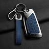 Zinc Alloy + Leather 5 Buttons Car Key Case Cover Fob Holder Shell for Cadillac CT4 CT5 CT4-V C8 Corvette 2020 2021 Escalade