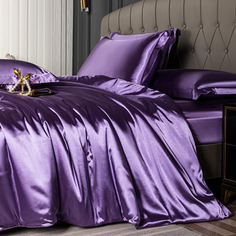 Домашняя кровать комплект простыней из четырех частей летняя шелковистая легкая прохладная простыня из трех частей пододеяльник постельное белье