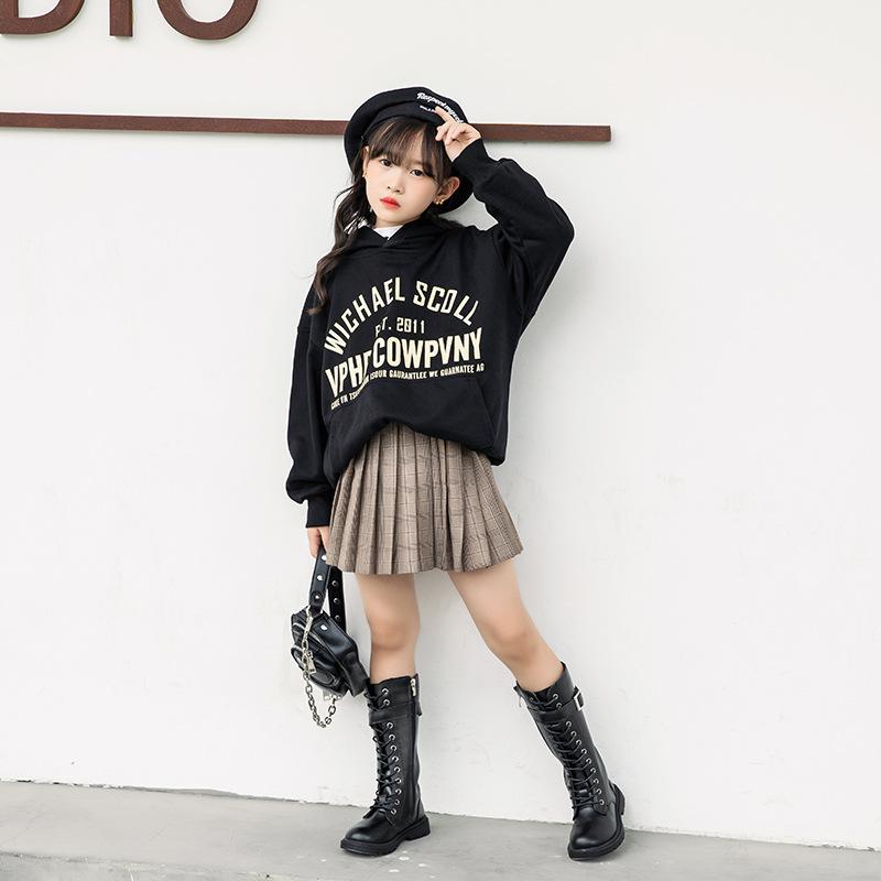 Модные детские зимние ботинки для девочки, плюшевые кожаные ботинки, мягкая подошва, высокие ботинки-трубы, платформа, детские ботинки, ретро ботинки для девочки