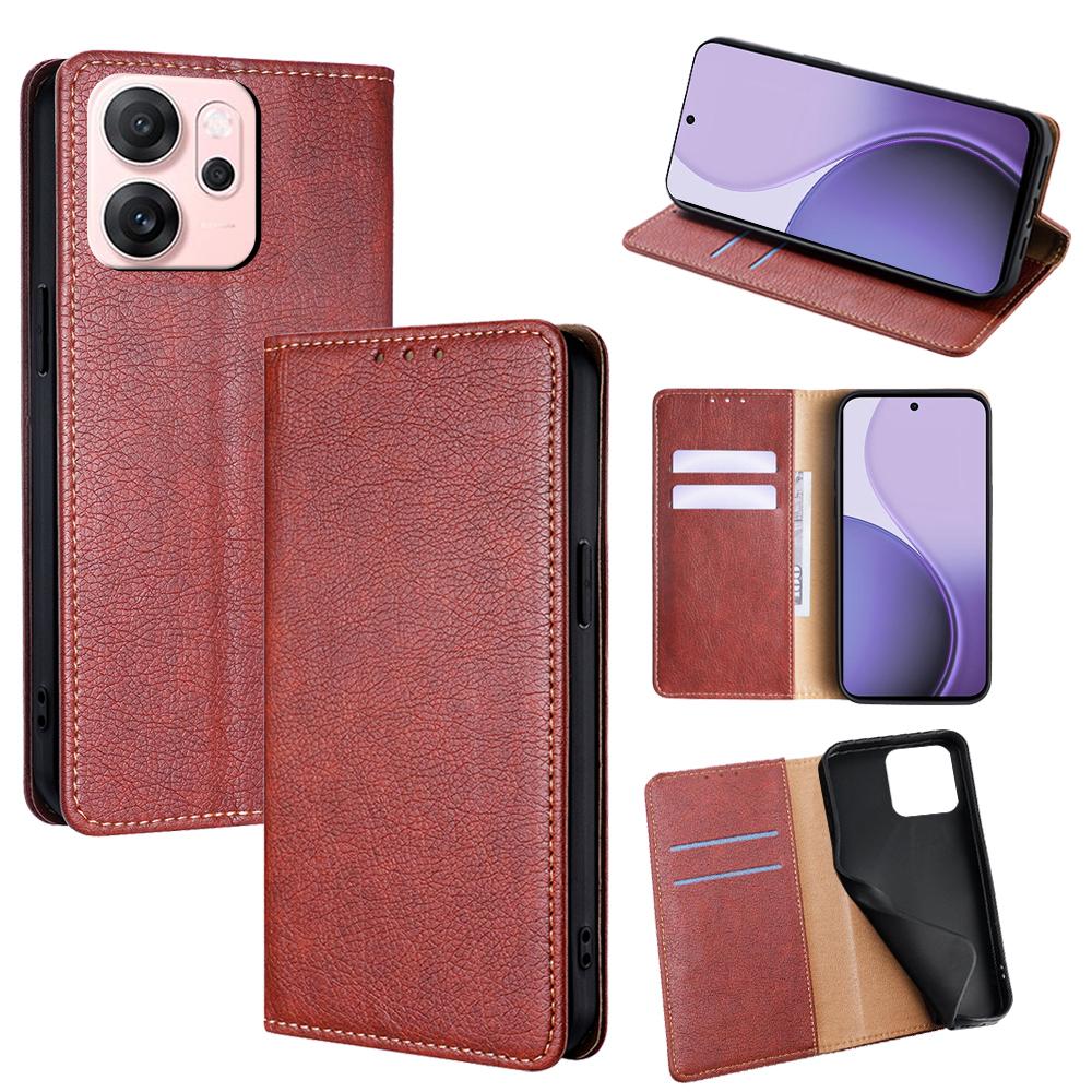 For Oppo Reno14 F 5G Case Wallet PU Leather Magnetic Auto-Absorbed Phone Cover