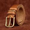 Men'S Retro Washed Old Vegetable Tanned First Layer Pure Cowhide Belt Leather Pin Buckle Casual Jeans Belt Men'S