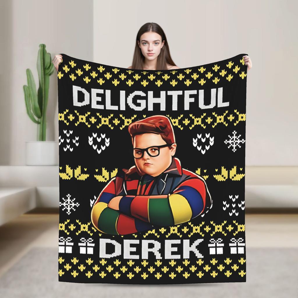 Delightful Derek Ugly Sweater Velvet Throw Blanket Blankets for Sofa Travel Soft Bedroom Quilt,