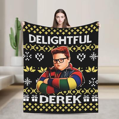 Delightful Derek Ugly Sweater Velvet Throw Blanket Blankets for Sofa Travel Soft Bedroom Quilt,