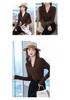 Women's Black V-neck Faux Cashmere Base Layer Top - Elegant, Slimming Autumn Outerwear for Small Suits