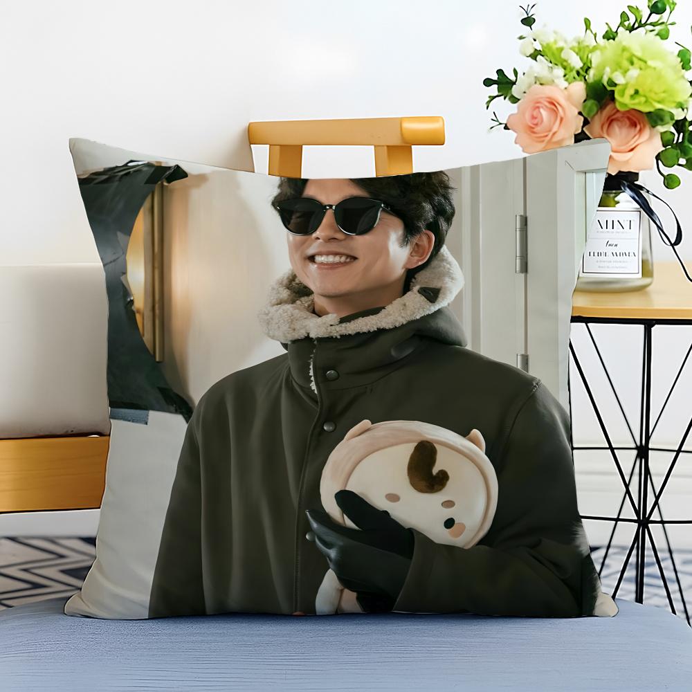 GGong Yoo Cushion Cover Washable Linen Pillowcase Soft for Sofa Bed Cozy Home Room Decor