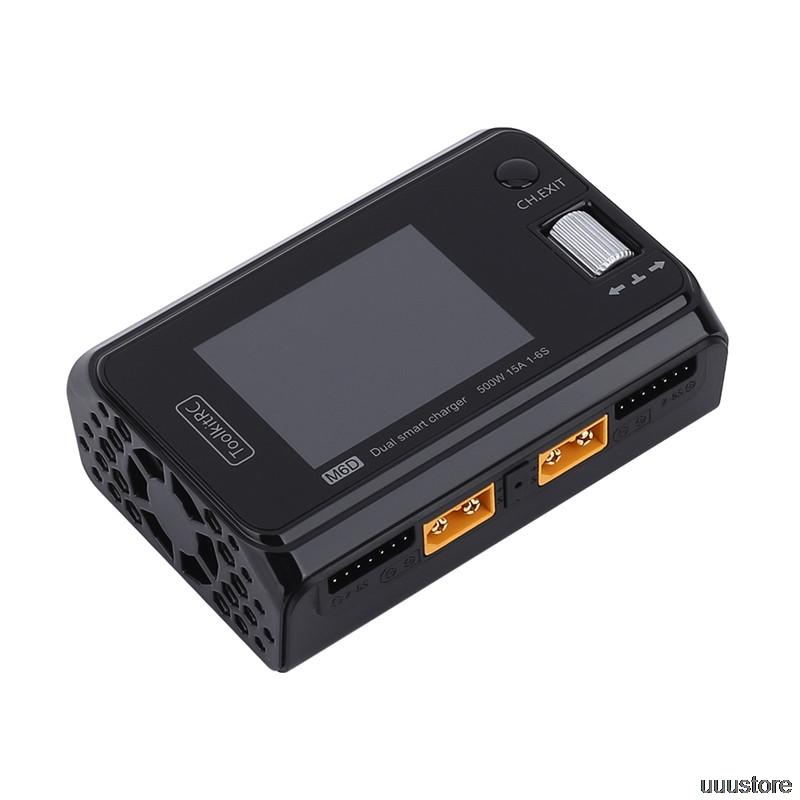 ToolkitRC M6D V3 500W 15A DC Dual Channel MINI Smart Charger Discharger For 1-6S Lipo Battery FPV Model Spare Part Replace M8