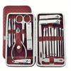 19pcs Nail Clipper Professional Nail Grooming Pedicure Kit Nail Cutter Tools With Travel Case Manicure Trimmer Scissors