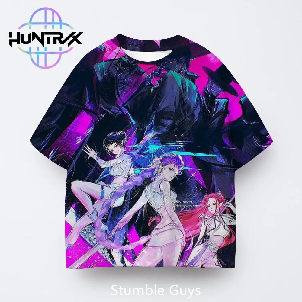 Kpop Охотники на демонов Летняя детская 3D мультяшная футболка с коротким рукавом Повседневная модная для мальчиков и девочек Аниме одежда