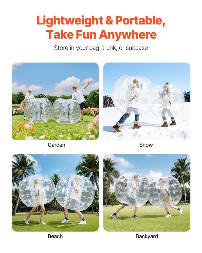Inflatable Bumper Ball 1-Pack, 5FT/1.5M Body Sumo Zorb Balls for Teen & Adult, 0.8mm Thick PVC Human Hamster Bubble Balls for Outdoor Team Gaming