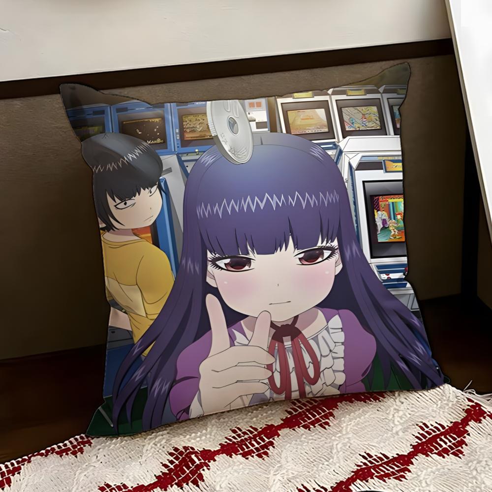 Cute HHi SScore Girl Cushion Cover Reversible Soft Durable Pillow Cover Home  Car MultiScene Use for Daily Comfort