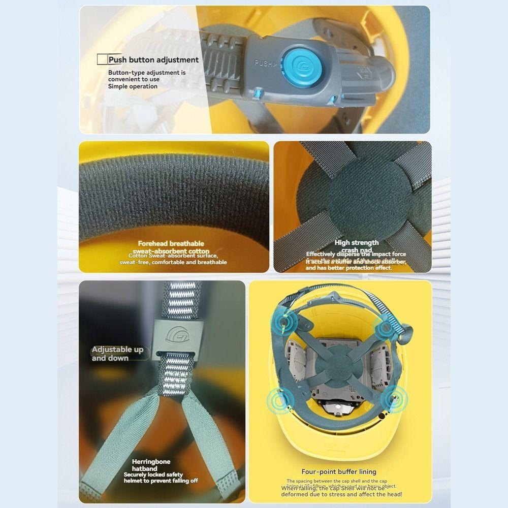 4 Gears Rechargeable Fan Helmet Waterproof Adjustable Site Protective Cap Cool Power Bank Construction Work Helmet Summer