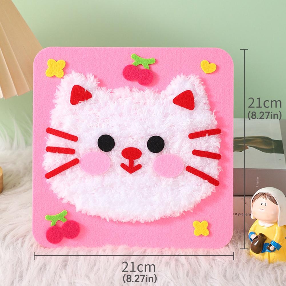 Незаконченный милый набор для самостоятельного валяния из шерстяного войлока с изображением мультяшных животных, набор для валяния из игл, набор материалов для игл, подарок для детей-новичков