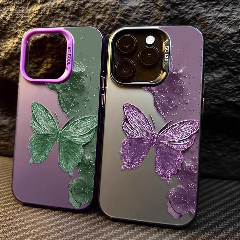 Butterfly Pattern Case For IPhone 17 16 16E 14 13 12 Mini 11 15 Pro Max X XR XS 13Pro 17 Air Anti-drop Airbag Cover Funda