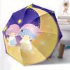 1pc Moon Little twin stars Automatic 3-Fold Umbrella Design, Cute Cartoon Pattern, Portable Outdoor Umbrella, Perfect, Holiday Gift for fans.S052