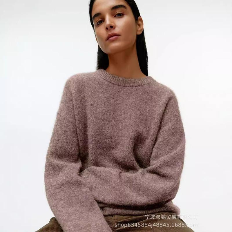Women S Cozy Loose Fit Crew Neck Long Sleeve Pullover Sweater For Autumn Winter