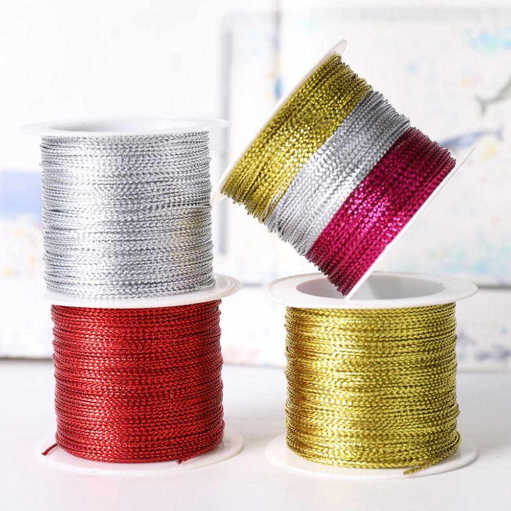 Декор коробки Тег Линия Обвязывающая веревка Рождественский ремешок Лента Мишура Упаковочная нить Металлический шнур